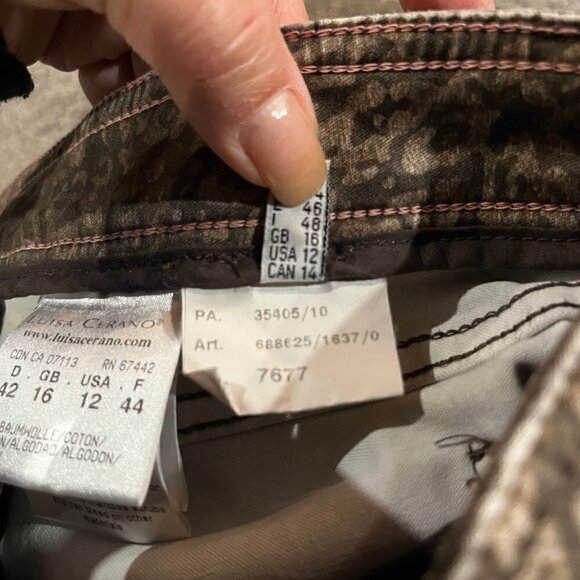 LUISA CERANO Brown Leopard Print Straight Leg Jeans - EUC - Size 12 - Picture 11 of 11